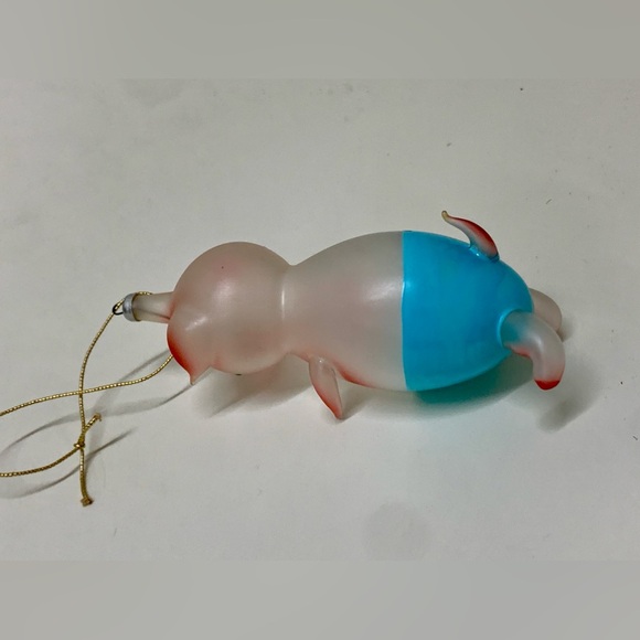 Mid Century Vtg Italian Blown Glass Piglet Christmas Tree Ornament - Picture 10 of 12